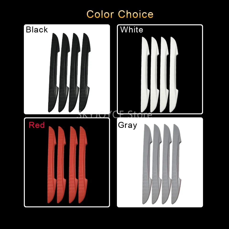 4PCS Flexible Car door bumper protector Guard Black White Gray Red sticker on car door edge protection DIY Car Styling Accessory (1)