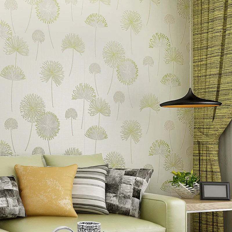 Us 35 95 15 Off Colomac Modern 3d Non Woven Warm Korean Dandelion Wallpaper Roll Thicken Bedroom Living Room Decoration Tv Background Wall Paper In