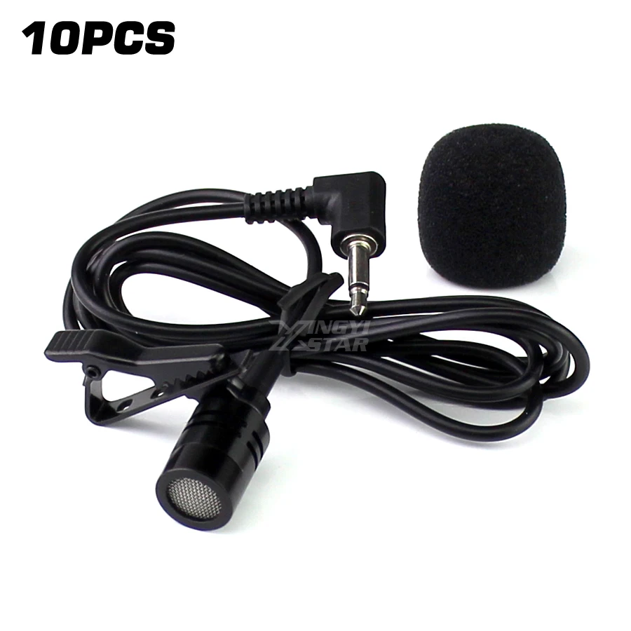 10Pcs Tie Clip On Collar Microphone 3.5mm Lavalier Lapel Mic For DSLR