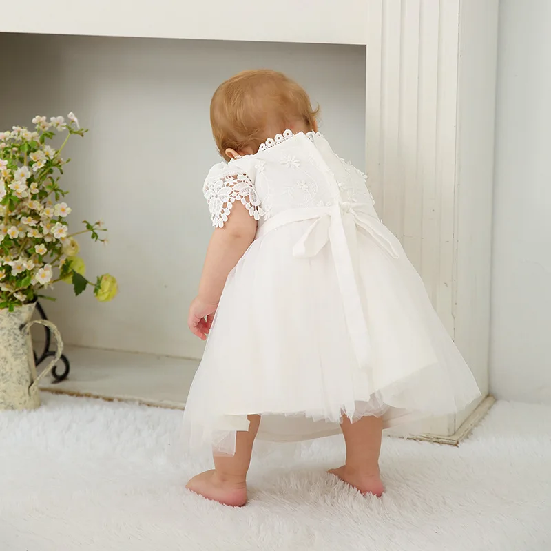 Платья для маленьких девочек на день рождения, 1 год милые кружевные вечерние платья, Vestido, официальная одежда года для маленьких девочек 6, 12, 24 месяцев, RBF194002
