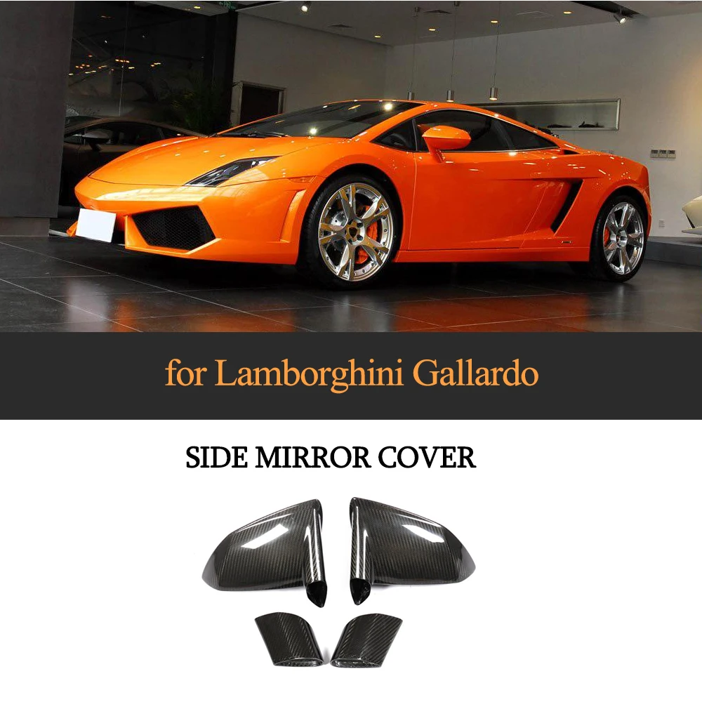 

2PCS Dry Carbon Fiber Side Mirror Cover Cap Fit For Lamborghini Gallardo LP570 2008 - 2014 Replaced Mirror Covers