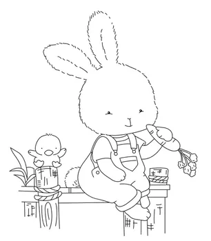 

New rabbit Transparent Clear Silicone Stamp Seal for DIY scrapbooking photo album Decorative clear stamp