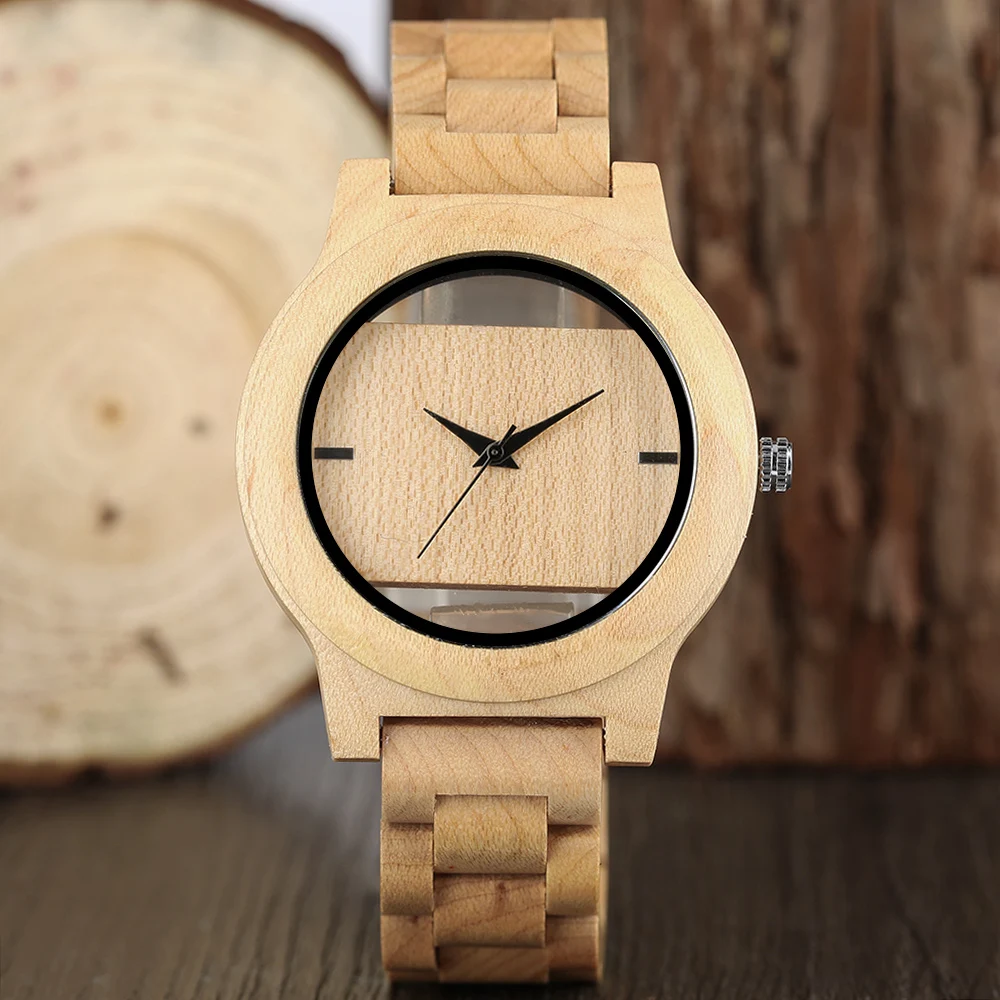 Unique Men Wrist Watch Trendy Analog 2018 New Arrival Modern Bamboo