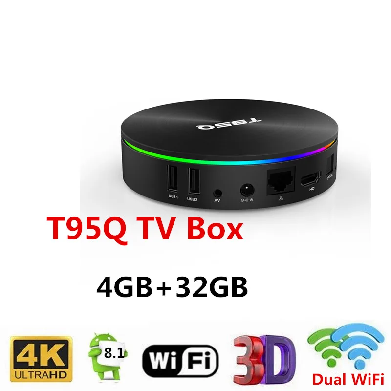 T95Q Amlogic S905X2 четырехъядерный Android8.1 Smart tv BOX 4G 32 г медиаплеер двойной WiFi домашний аудио ТВ устройство приемник с Bluetooth