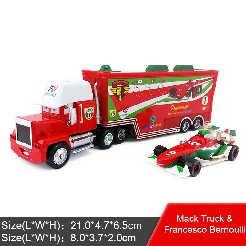 Disney Pixar Cars 2 3 Lightning McQueen Jackson Storm Mack Uncle Truck King 1:55 автомобиль из литого металла игрушка для детей подарок - Цвет: Mack and Francesco