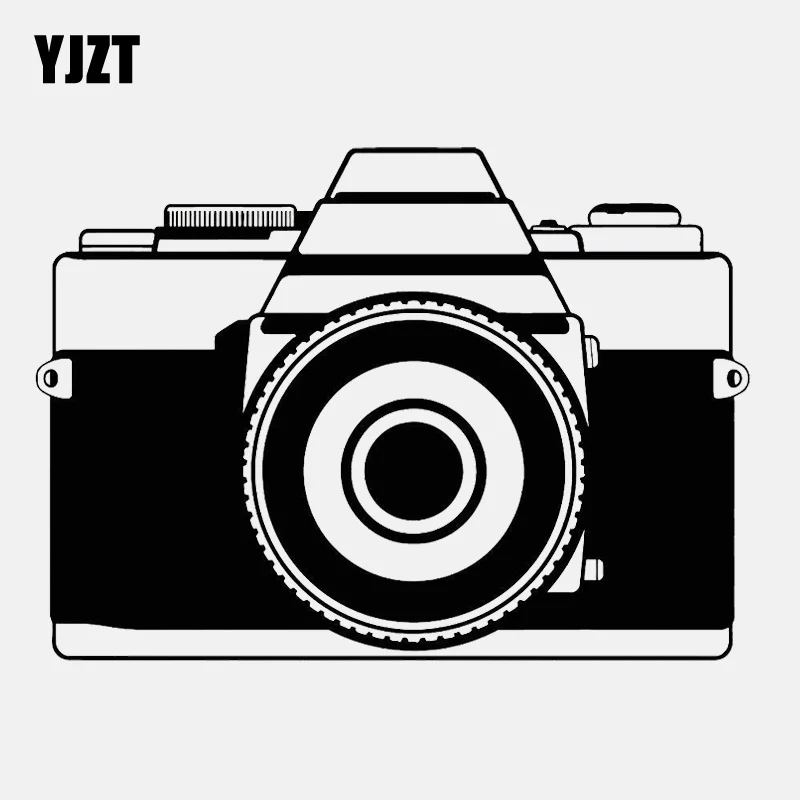 

YJZT 14CM*10CM Cartoon Photo Art Vintage Old Camera Vinyl Black/Silver Car Sticker C22-0839