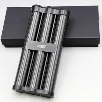 

JIFENG High-end Carbon Fiber Travel Cigar 3 Tube Humidor Humidifier Fits COHIBA
