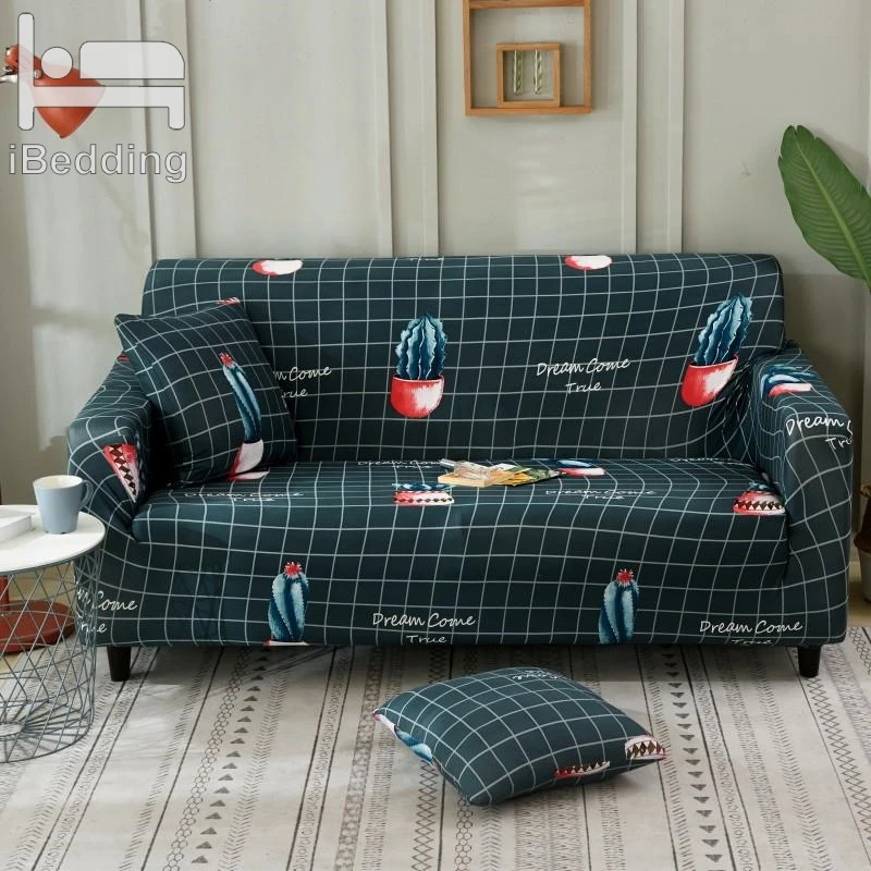 Cactus Potted Plant Elastic Sofa Protector Cover for Living Room Slipcovers Sectional L Shape Sofacover 1/2/3/4 Seater | Дом и сад