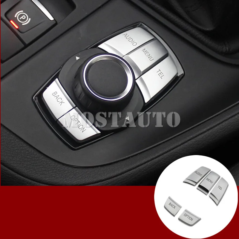 

For BMW X2 F39 Inner Console iDrive Multimedia Button Trim Cover 2017-2019 5pcs