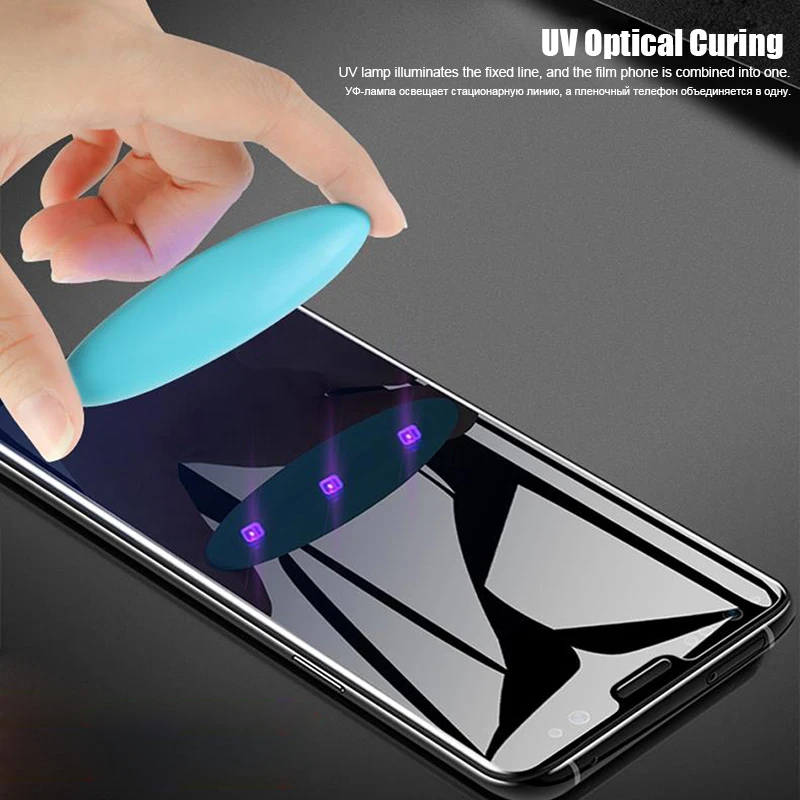 Ультрафиолет закаленное стекло Полный Клей чехол для samsung S10 S9 S8 Plus S10 e защита экрана 9H 6D для samsung Galaxy S7 edge Note 8 9