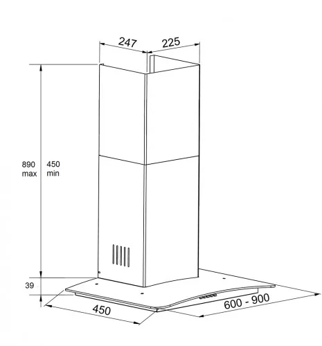 Вытяжка купольная KUPPERSBERG, KAMINOX 90 X 4HPB