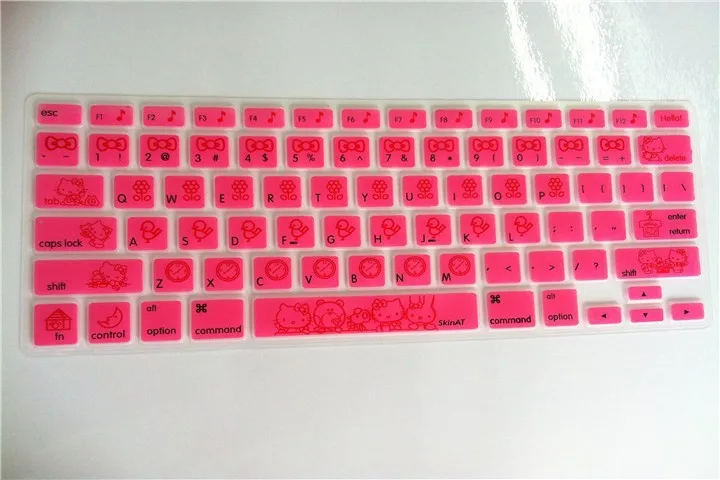 Американская версия, милая розовая Китти клавиатура, KT защитный конус для кошки, защитный чехол для Apple Mac book 1" 15" Macbook Air 13