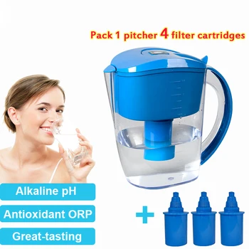 

3.5L Home Alkaline Ionizer Water Filter Pitcher inc. 4 Filter Cartridges Alkaline Plus PH Ionizer Pitcher by WellBlue Jug filter