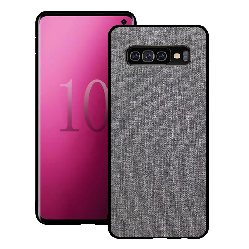 Роскошная ткань кожаный чехол для samsung Galaxy S10 S10e плюс + ПК Жесткий накладка Мягкий