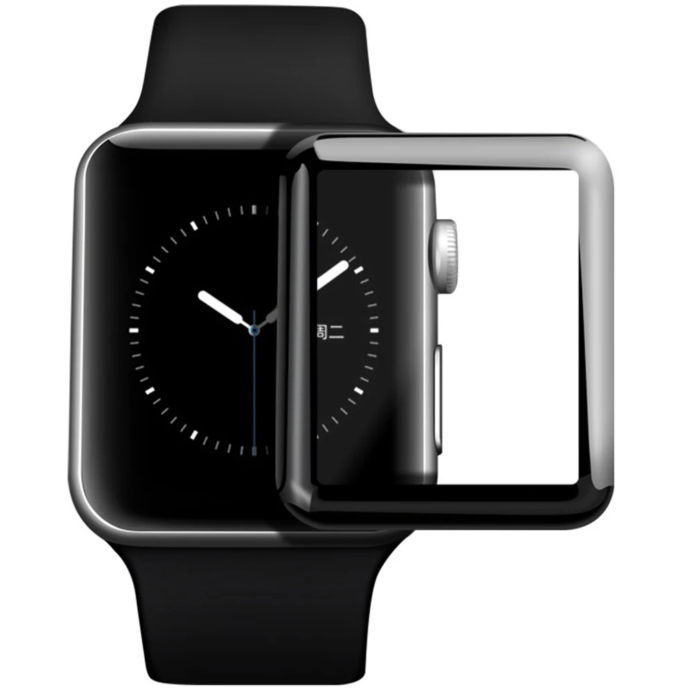 

For iWatch Plating Tempered Glass 38mm 42mm 44mm 40mm Series 4 3 2 1 Full Cover 3D Curved Black Edge Screen Protector Film