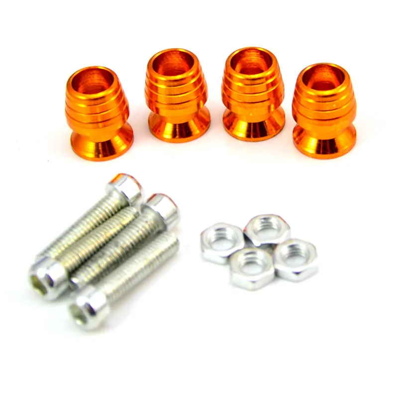 

4pcs/Set Car Aluminum Fender Bumper Washer License Plate Orange Bolt Engine Bay Screw Billet Kit