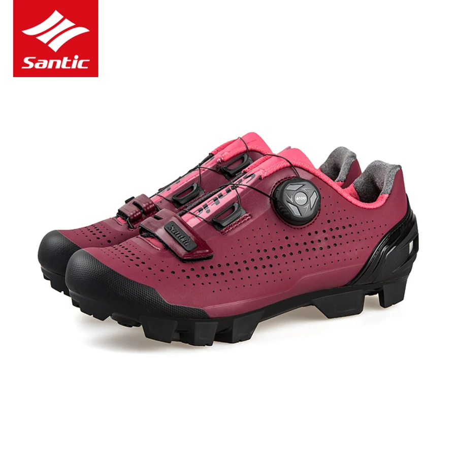 

Santic Bicycle Women MTB Shoes Breathable Professional Mountain Rotating Lock Shoes Bike Sneakers Riding Sports Cycling Shoes