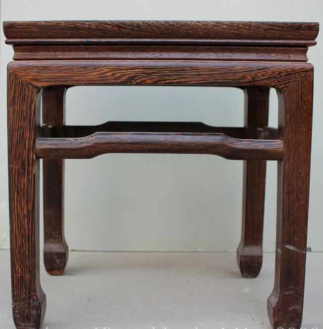 

JP S62 15" China Chinese Folk Wood Wooden Carved Handwork Statue Table Stool Desk Set