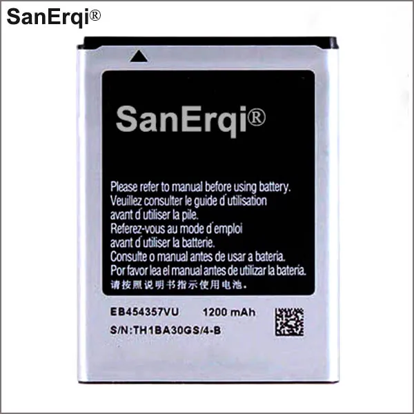 Аккумулятор SanErqi EB454357VU 1200 мАч для Samsung Galaxy S5360 Y Pro B5510 Wave S5380 Pocket S5300 Chat B5330 akku |