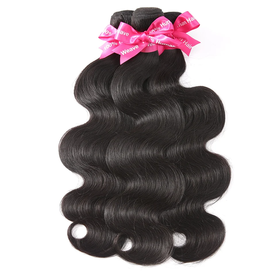 

Luvin Malaysian Virgin Hair Body Wave 3 Bundles Lots 100% Human Hair Weave Bundles Natural Color No Shedding No Tangle Soft Hair