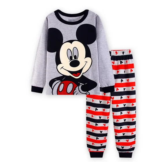 A-17, детский пижамный комплект из 2 предметов, пижамы с Минни Маус для маленьких мальчиков и девочек, пижамы с длинными рукавами, топы, длинные штаны, одежда для сна для 2-7 лет - Цвет: STYLE  8