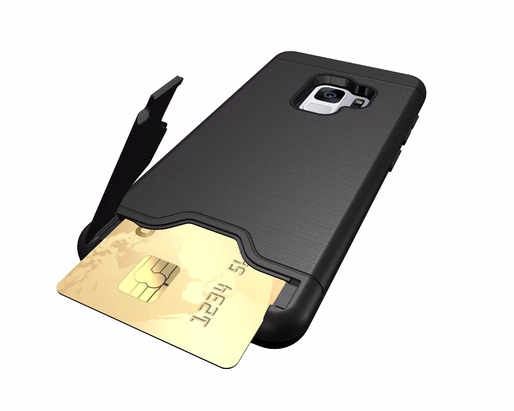 

For Samsung Galaxy S9 Plus S9+ S8 Plus S7 Edge PC+ Silicone Anti Shock Impact Card Armor Case For Samsung S 9 8 Plus Cover Case