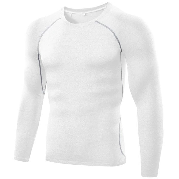 Mens Fitness Tights Elastic Wicking Long-sleeved T-shirt Basketball Running Training Tops