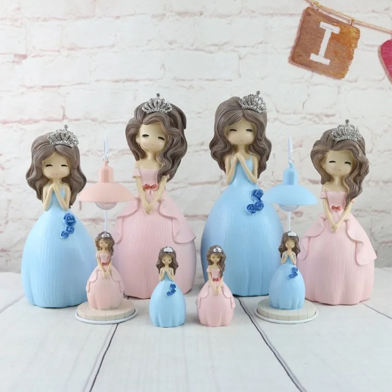 

Cute Princess Girl Piggy Bank Money Box Home Decoration Wedding Decoration Resin Crafts Housewarming Gifts