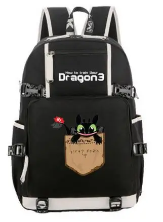 

New How To Train Your Dragon 3 Light Fury Night Fury Backpack women Travel shoulder Bag men Teenagers school Laptop bag Mochila