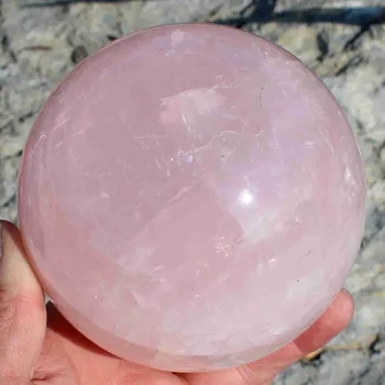 

ruifafa88040186<<<+++size 100mm NATURAL Rose QUARTZ CRYSTAL sphere ball Orb FQ12