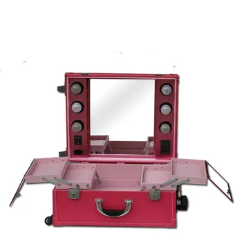 

lighted makeup case makeup vanity professional makeup mirror red color