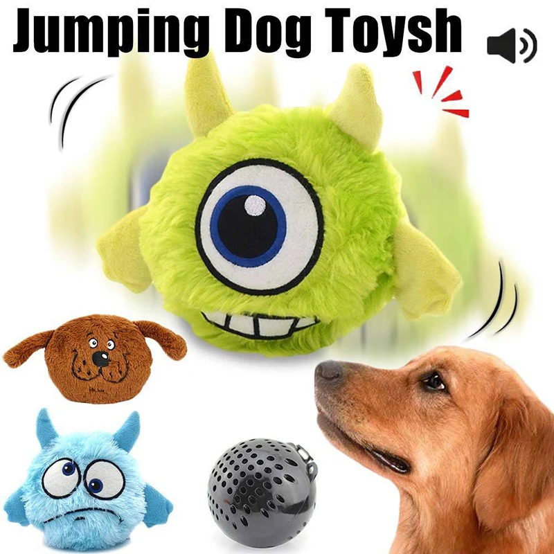 

JORMEL Top Selling Pet Dogs Puppy Toys Electric Squeaky Dogs Ball Vocal Vibration Bounce Plush Toy Ball Fun for Pet Cats Dogs