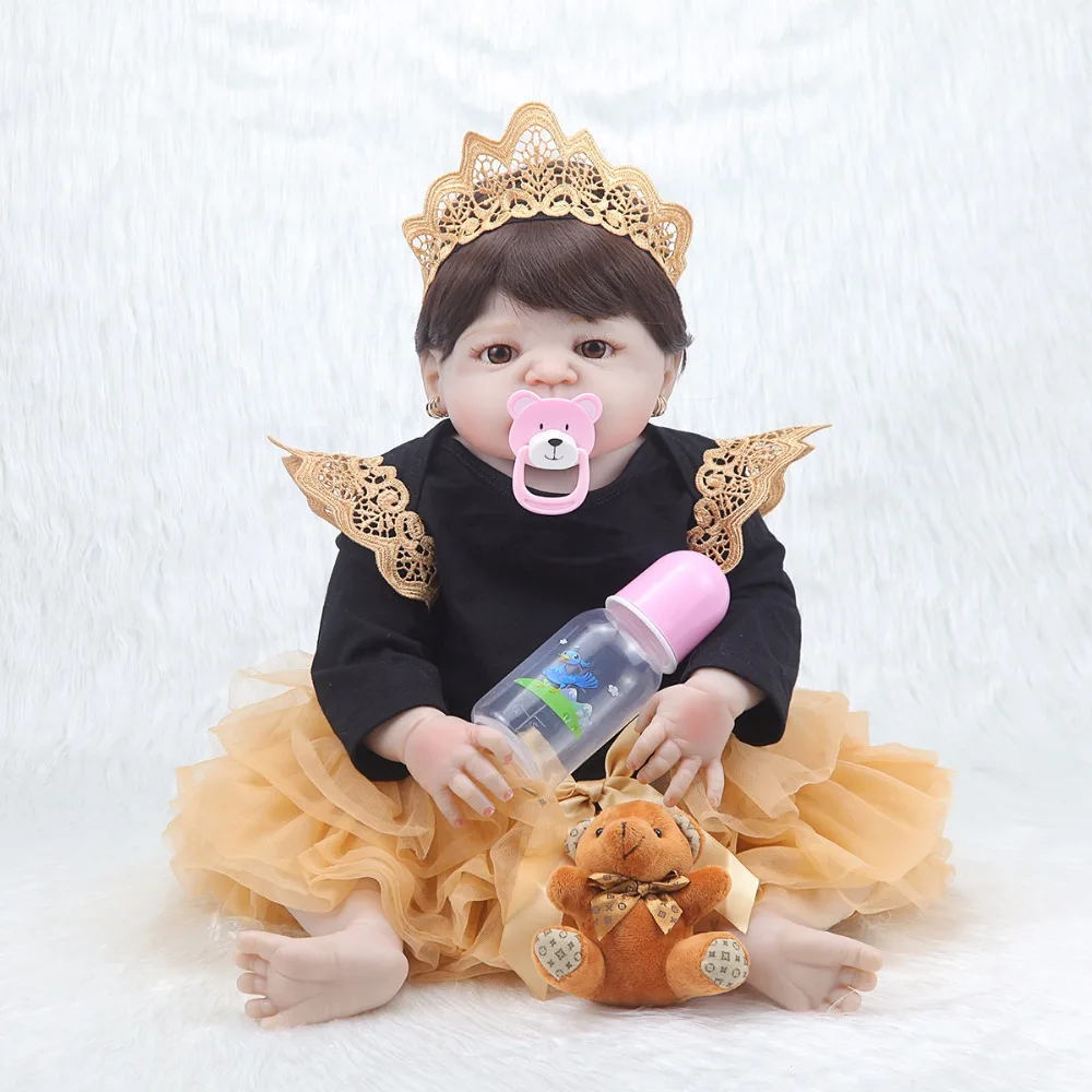 

23 '' Lifelike Reborn baby dolls white skin doll full body vinyl so truly girl model doll for baby boy toy gifts