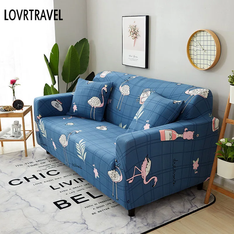 Elastic Combination Sofa Cover Printed Flowers Full package Wrap Corner