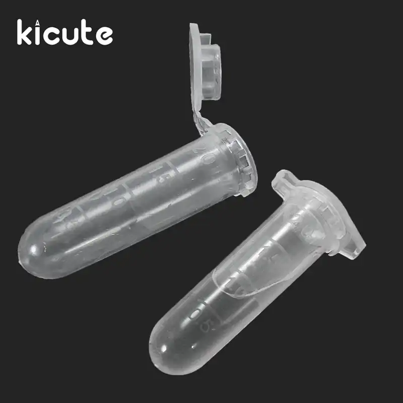 Kicute 100 шт отличные 2 мл транпарет пластиковые центрифуги пробирки образец флакона контейнер бутылка с крышкой школьные лабораторные принадлежности - изображение