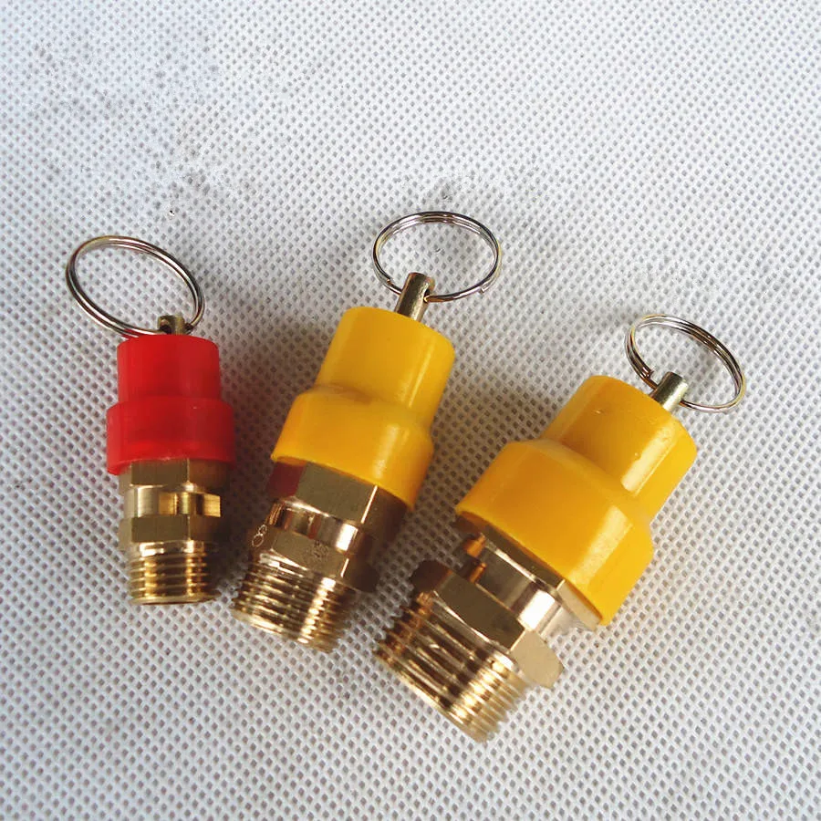 

1PCS Red Gold Tone 1/8" 1/4" 3/8" 1/2" BSPT Dia Male Thread Safety Air Pressure Relief Valve