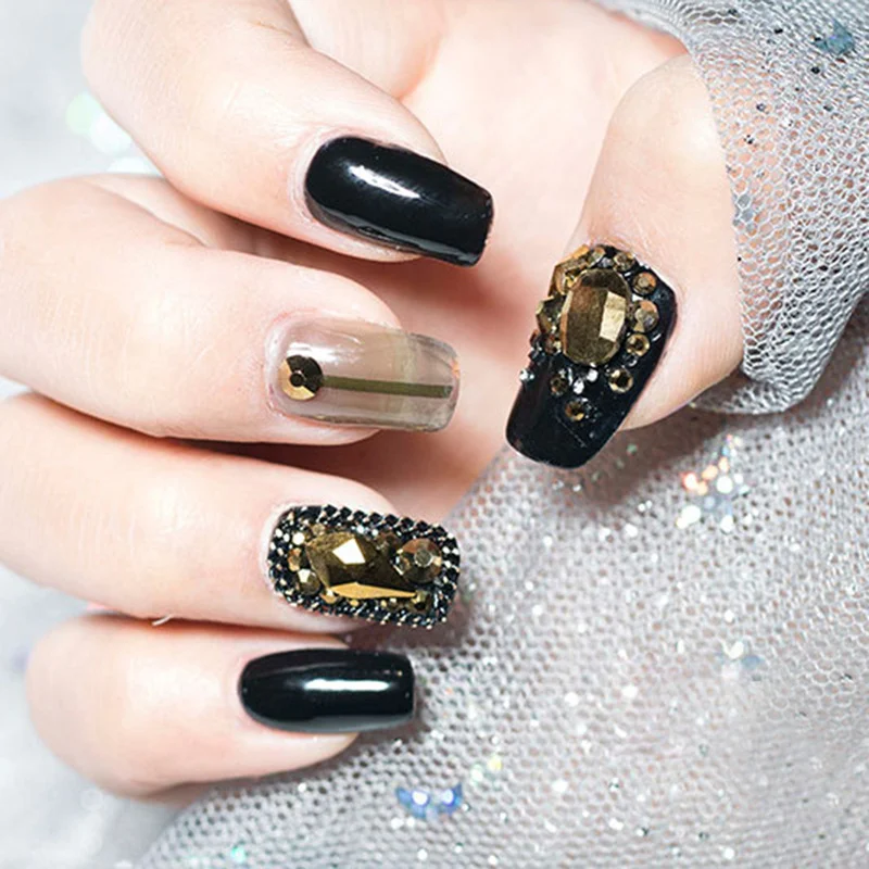 

Diamond Crystal Sand Nail Decoration Nail Art Jewelry Luxury Mine Black Micro Drill Hybrid Black Boxed Broken Drill Net