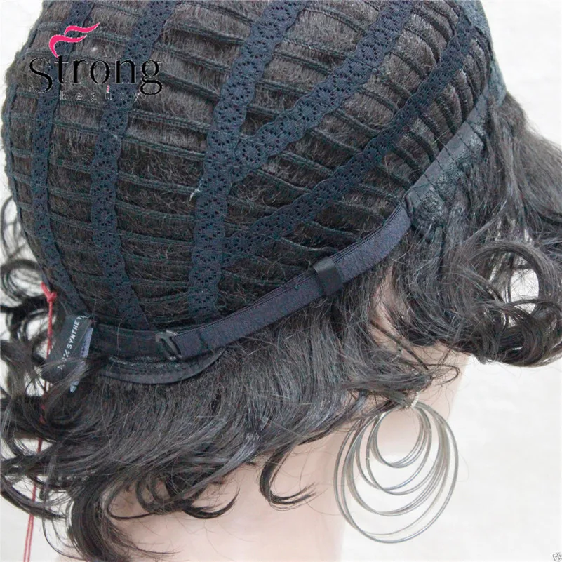 L-427B #4New Women's Dark Brown 4# Short Wavy Curly Synthetic Hair Full Wig For Everyday (5)