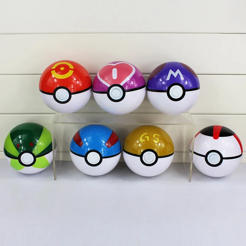 

10cm 7styles Anime Ash Ketchum Trainer Ball Great Ultra Timer Master GS Ball Figures PVC action Model Toys