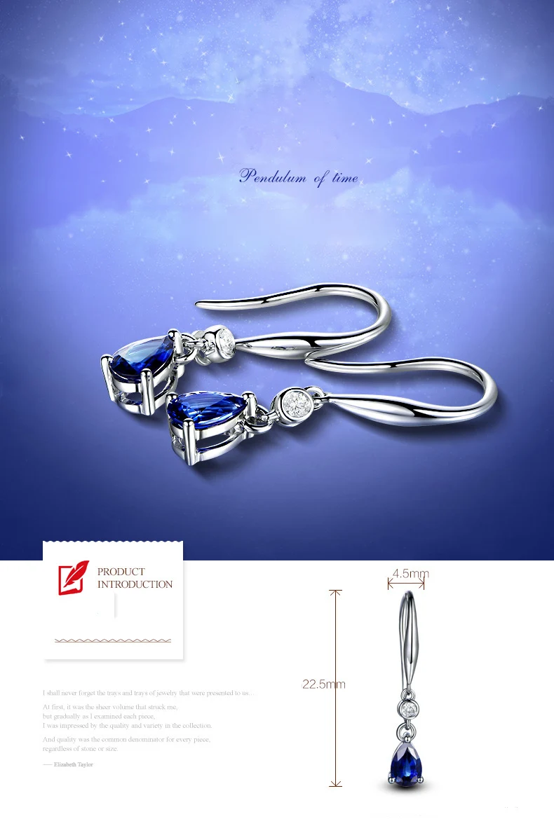 MOONROCY серебряный цвет CZ синяя кристаллическая серьга крючок кубический цирконий ювелирные изделия оптом водослива для женщин подарок Прямая поставка