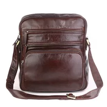 Coffee Vintage 100% Guarantee Real Skin Genuine Leather Cowhide Small Men Messenger Bags #M7337