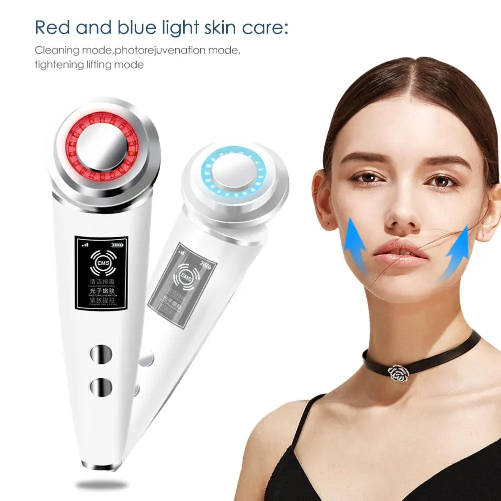 Branqueamento de Limpeza Instrumento de Beleza Cuidados com a Pele Colorido Levou Facial Limpeza Profunda Lifting Massageador Elétrico Dispositivo Luz 16 Beleza e saúde