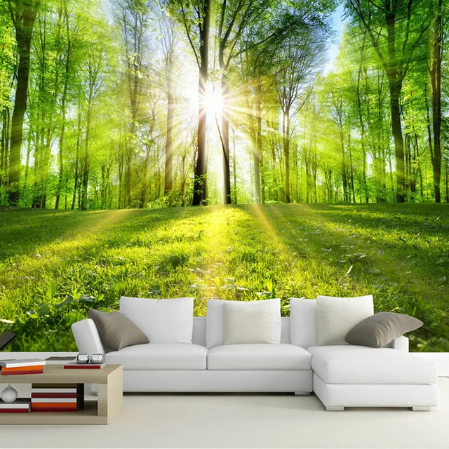 Photo Wallpaper 3D Forest Sunshine Nature Landscape Mural ...