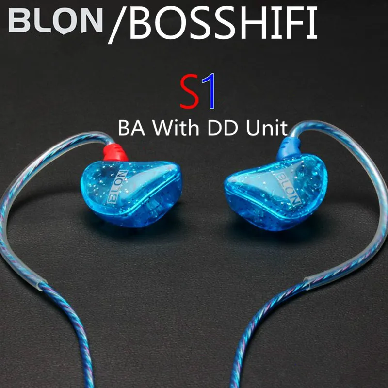 

2017 Bosshifi S1 Balanced Armature BA + DD Hybride Custom Headphones 3.5mm In Ear Ear Headset Mobiles Earphones Fone de ouvido