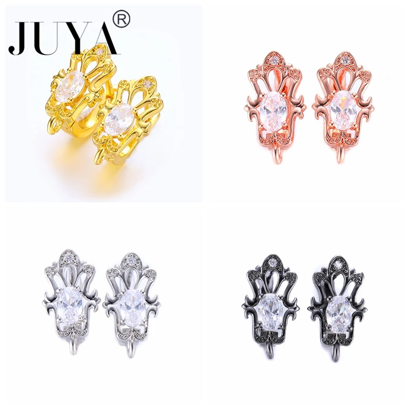 

6 Styles Creative DIY Earring Findings Earring Clasps Hooks Fittings High Quality Copper Zirconia Hook Earwire Jewelry For Women