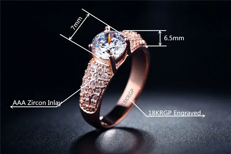 DODO Vintage Elegant Engagement Ring For Women Rose Gold Color Round CZ Rings For Prom Crystal Alliance Anillos Mujer Hot KDR3 (6)