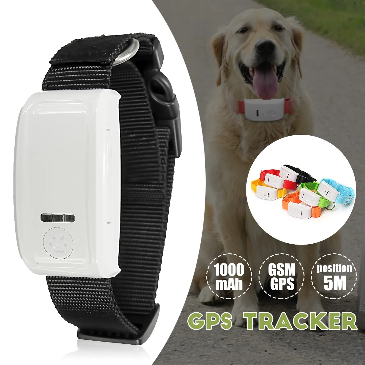 

Waterproof Pet Tracker With Collar Dog Cat GPS Real Time Tracking Collar GPS Tracker Alarm GSM GPRS