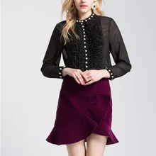 SIPAIYA Новинка года Европа стиль для женщин оборками Мини юбки для Тонкий Мода леди с высокой талией Street Wear бисер бутон юбка