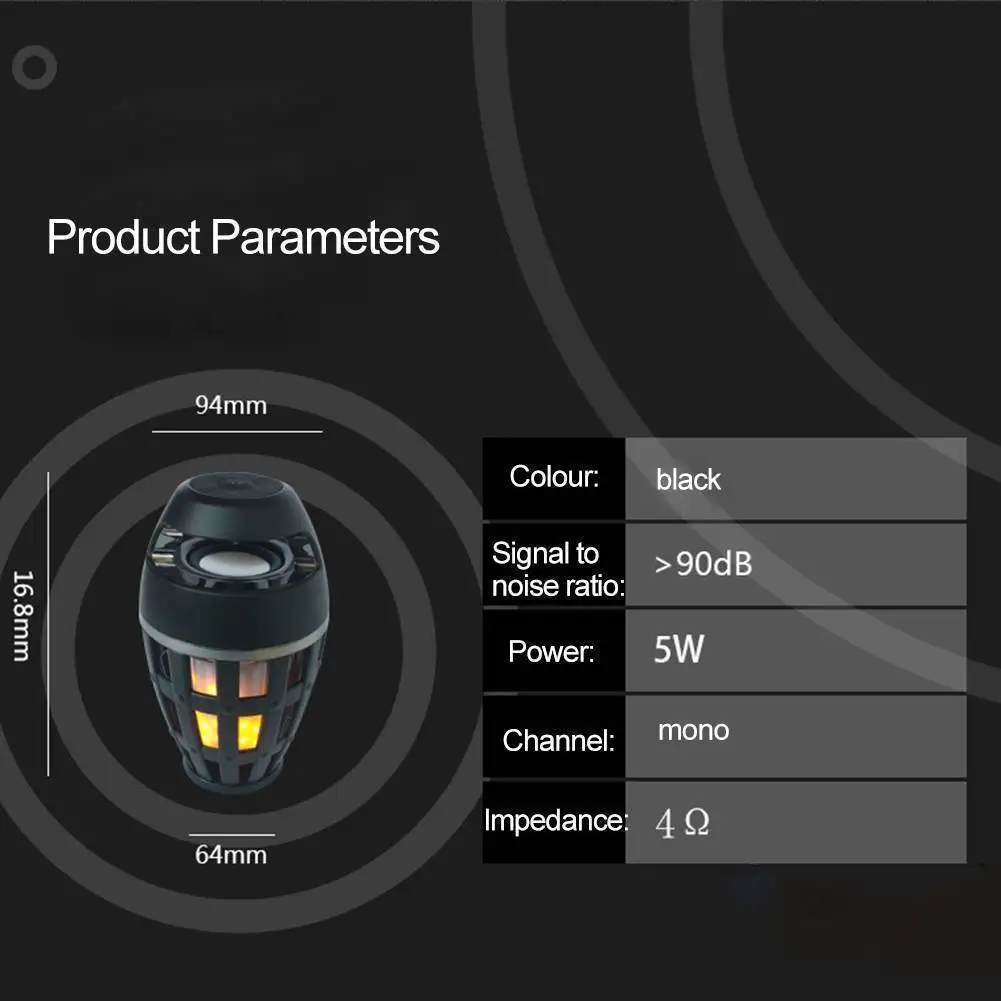 2в1 пламенный атмосферный светильник Bluetooth динамик Портативный беспроводной стерео динамик с музыкальной лампочкой наружный кемпинг НЧ-динамик