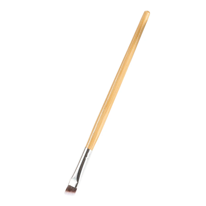1 шт. дропшиппинг Макияж брови ручка для щетки бамбук Красота Макияж нейлон волосы деревянный глаз коричневая кисть для крем-пудры инструмент